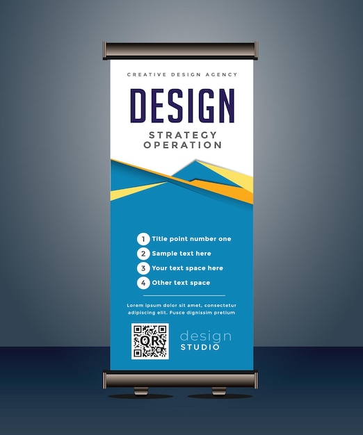 Vector corporate business roll up banner standee pull up banner x banner template