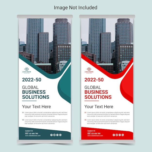 Corporate business roll up banner template design