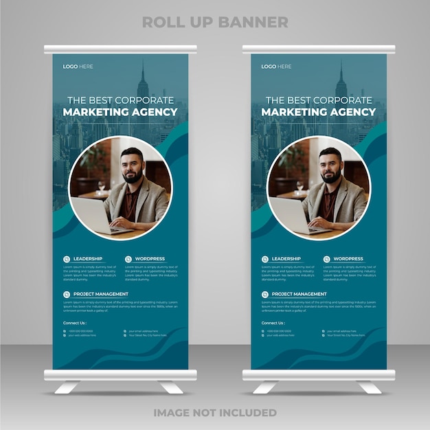 Corporate business roll up banner template design