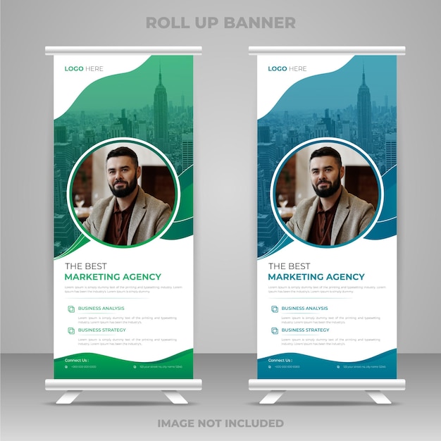 Corporate business roll up banner template design