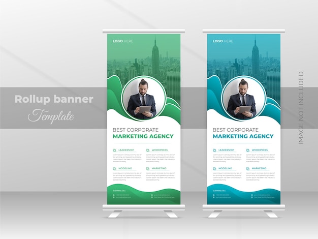 Corporate business roll up banner template design