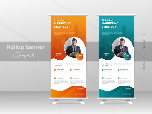 Corporate business roll up banner template design