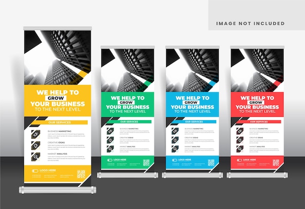 Corporate business roll up banner template x banner stand ontwerp