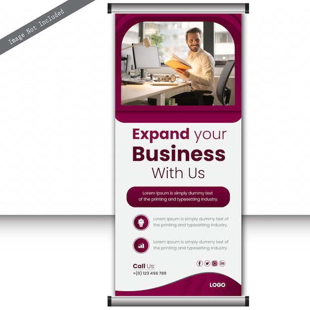 Vettore corporate business roll up standee banner design