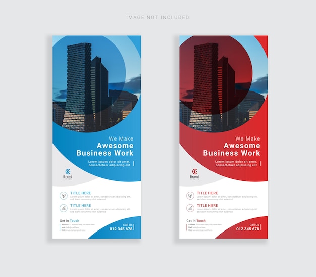 Corporate business roll up or x banner template design Premium Vector