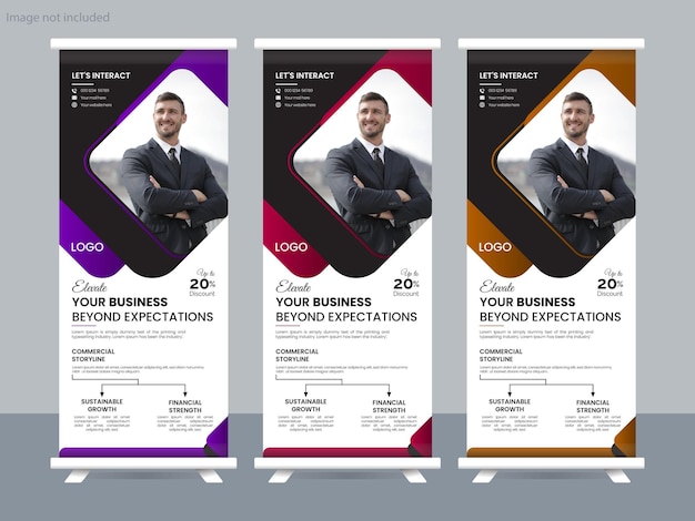 Vector corporate business rollup banner design