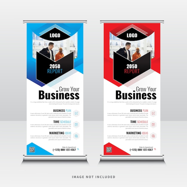 Vector corporate business rollup stand banner template