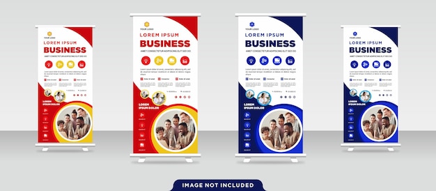 Corporate business rollup or x banner design template