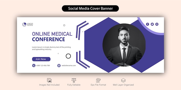 Vector corporate business social media facebook cover banner template design