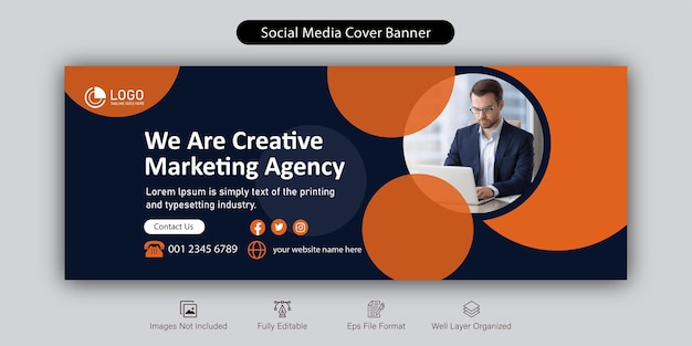 Corporate business social media facebook cover banner template design