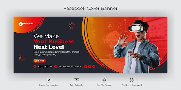 Corporate business social media facebook cover banner template