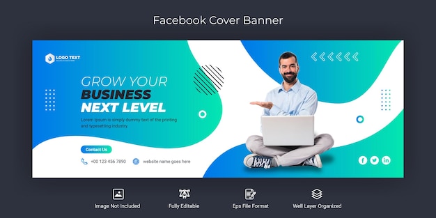 Corporate business social media facebook cover banner template