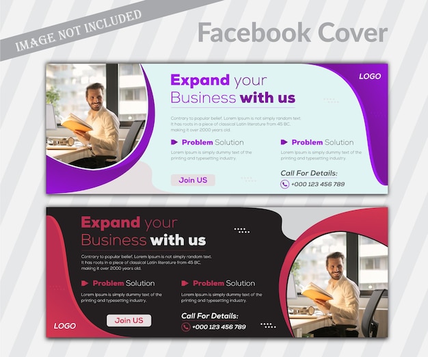 Corporate business social media facebook cover banner template