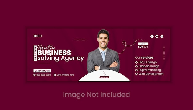 Corporate Business social media facebook cover design template for marketing or business agency