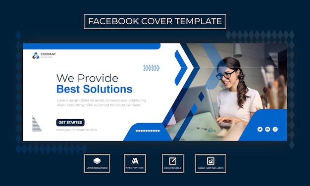 Corporate business social media facebook cover and web banner template