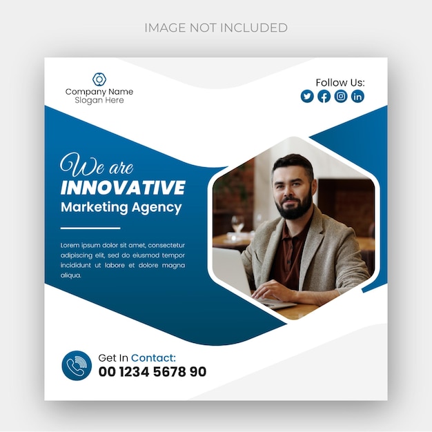 Corporate business social media post design template or web banner