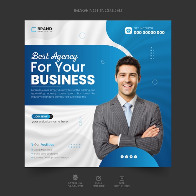 Vector corporate business social media post design template