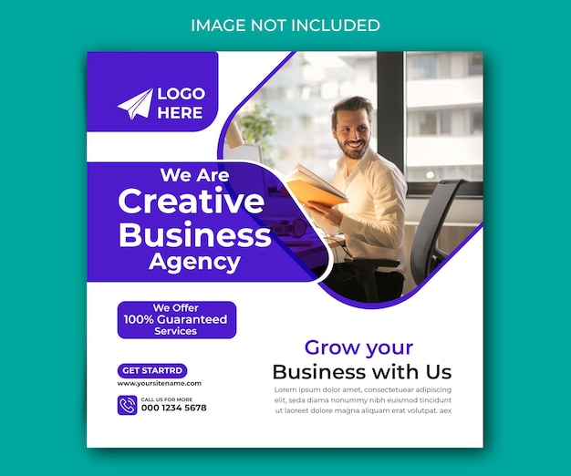 Corporate business social media post template and digital marketing agency post banner