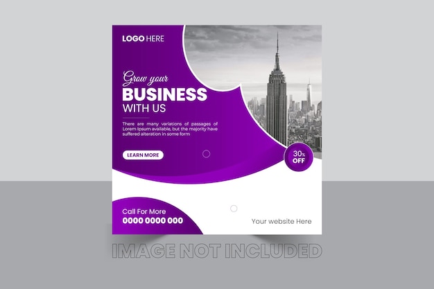 Corporate business social media post template