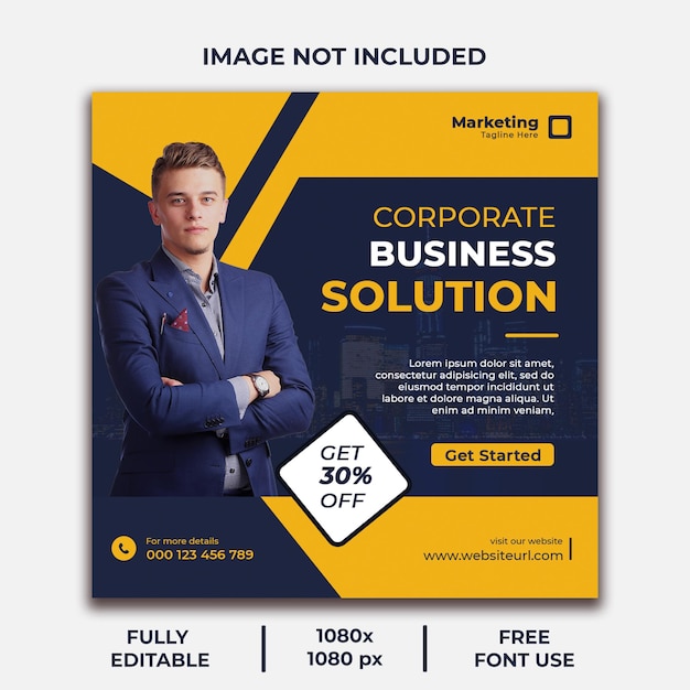 Vector corporate business solution social media post template