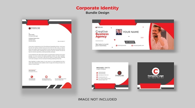 Corporate Business Stationery and  Brand Identity Design Template Premium Vector