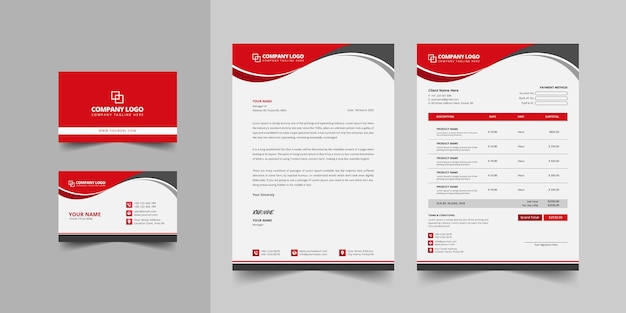 Corporate business stationery design and stationary templete