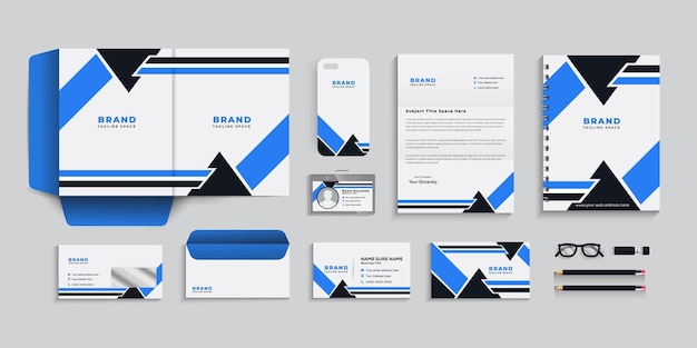 Corporate Business stationery items set template