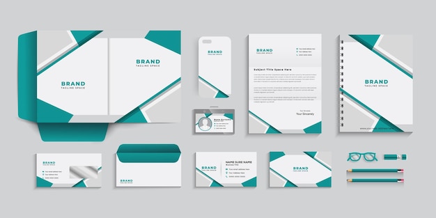 Corporate Business stationery items set template