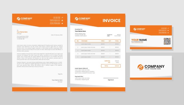 Corporate business stationery pack template