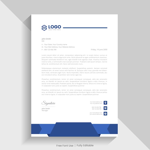 corporate business style abstract letterhead template