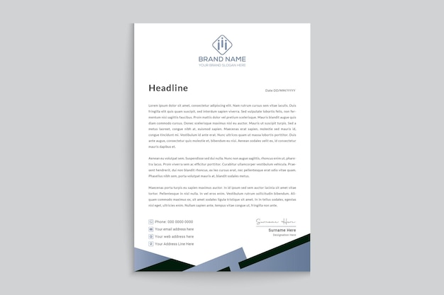 Corporate business style letterhead template