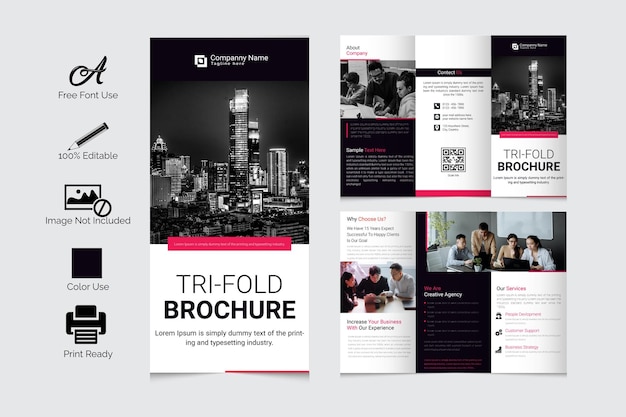 Modello di brochure a tre ante per affari aziendali design premium vector