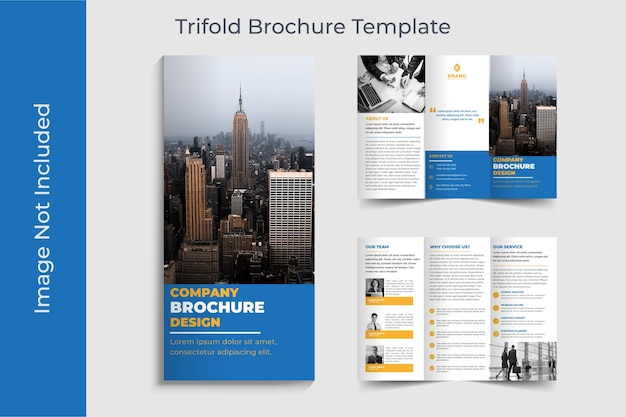 Corporate business trifold brochure 6 pages premium vector template