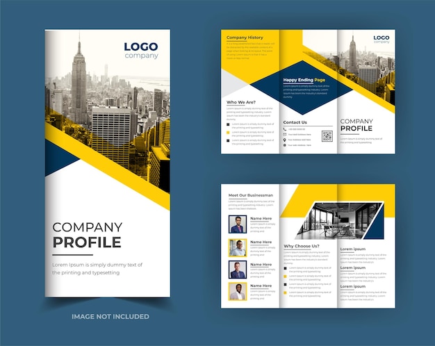 Corporate business trifold brochure design template