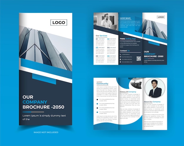 Corporate business trifold brochure design template