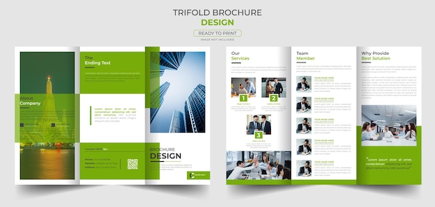 Corporate business trifold brochure design template