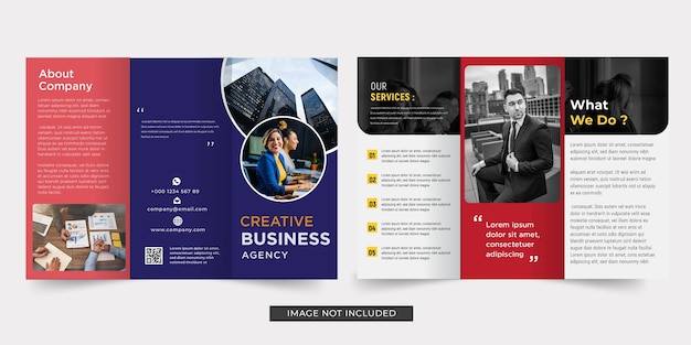 Vector corporate business trifold brochure template design premium vector