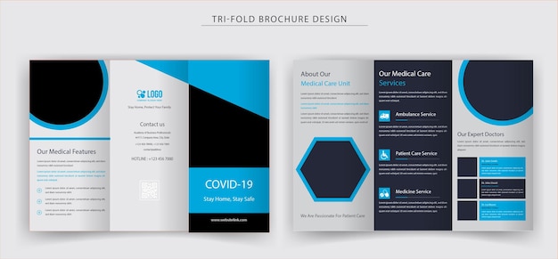 Corporate business trifold brochure template design