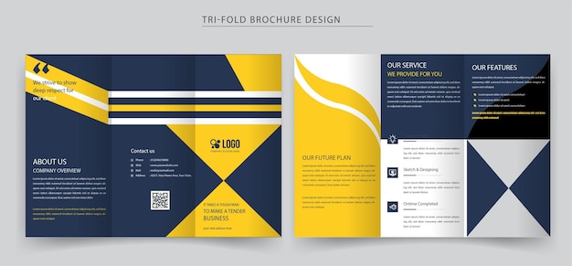 Corporate business trifold brochure template design