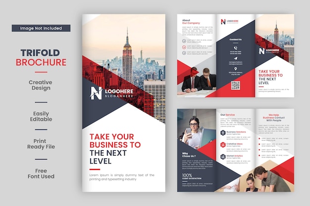 Corporate Business Trifold Brochure Template with A4 Size