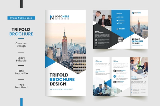 Corporate Business Trifold Brochure Template with A4 Size