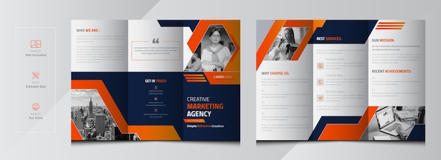 Corporate business trifold brochure template