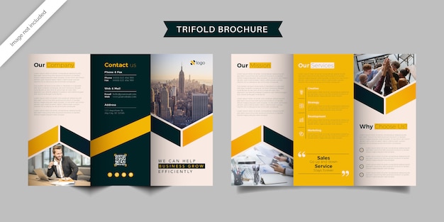 Vector corporate business trifold brochure template