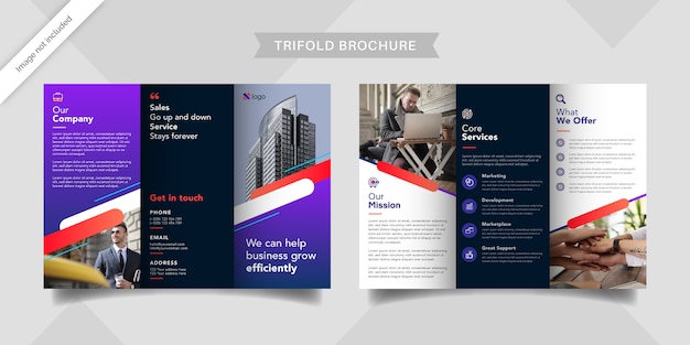 Corporate business trifold brochure template