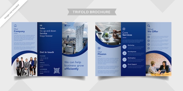 Vector corporate business trifold brochure template