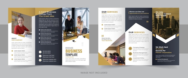 Vector corporate business trifold brochure template