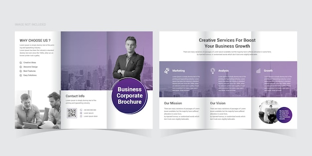 Vector corporate business trifold brochure template