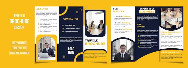 Corporate business trifold brochure template