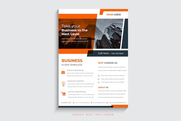 Corporate business vertical flyer template vector