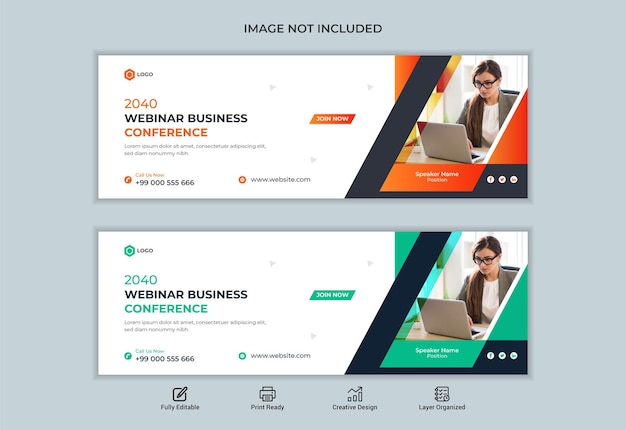 Корпоративная бизнес-вебинарная конференция или пост в социальных сетях шаблон обложки facebook